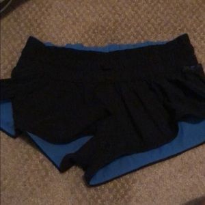Black blue reversible shorts